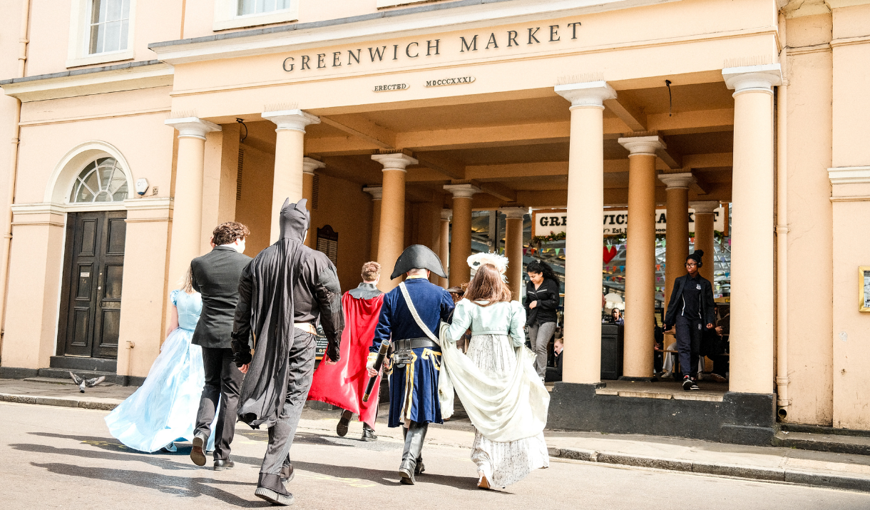 Unmissable - film characters visit Greenwich Market